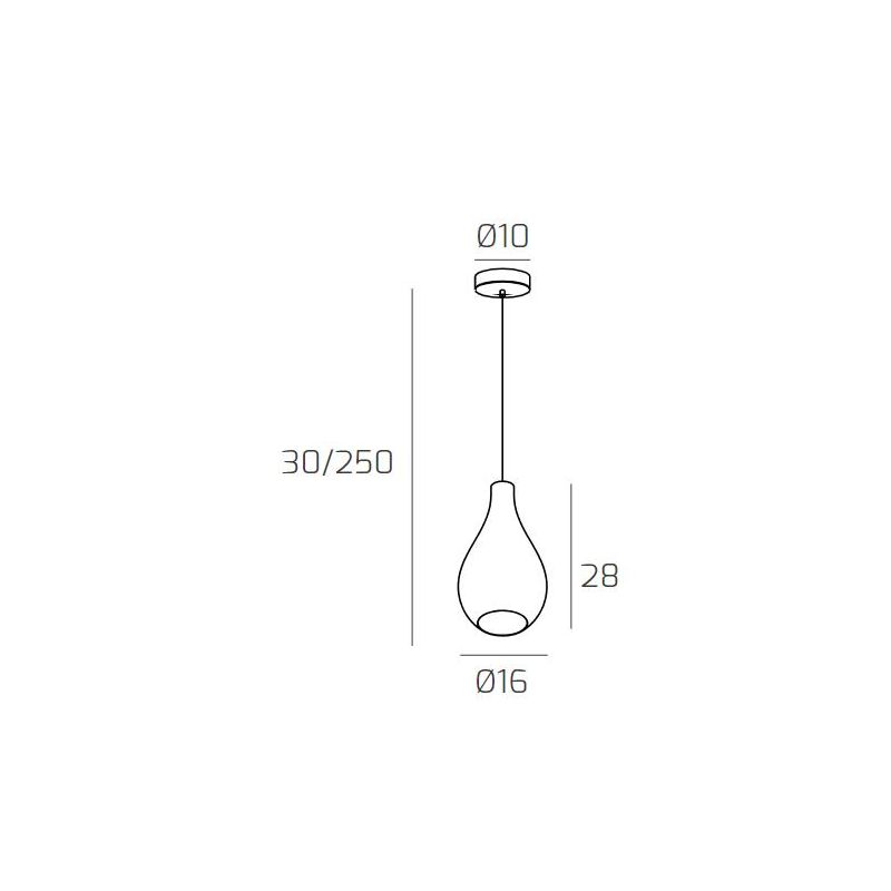 DROP 2.0 SOSPENSIONE MODERNA CON DIFFUSORE A GOCCIA D16 CM IN VETRO 4 COLORI ATTACCO E27 Top Light Illuminazione - Cristalensi S