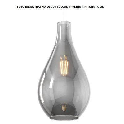 DROP 2.0 SOSPENSIONE MODERNA CON DIFFUSORE A GOCCIA D21 CM IN VETRO 4 COLORI ATTACCO E27 Top Light Illuminazione - Cristalensi S