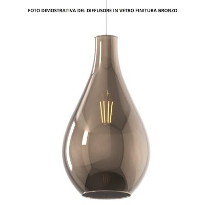 DROP 2.0 SOSPENSIONE MODERNA CON DIFFUSORE A GOCCIA D21 CM IN VETRO 4 COLORI ATTACCO E27 Top Light Illuminazione - Cristalensi S