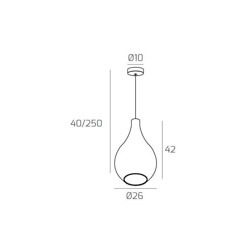 DROP 2.0 SOSPENSIONE MODERNA CON DIFFUSORE A GOCCIA D26 CM IN VETRO 4 COLORI ATTACCO E27 Top Light Illuminazione - Cristalensi S