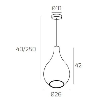 DROP 2.0 SOSPENSIONE MODERNA CON DIFFUSORE A GOCCIA D26 CM IN VETRO 4 COLORI ATTACCO E27 Top Light Illuminazione - Cristalensi S