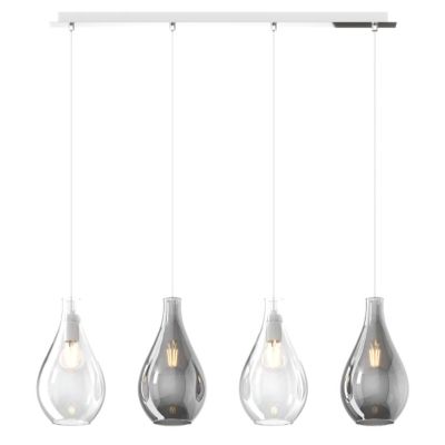 DROP 2.0 SOSPENSIONE 4 LUCI CROMO CON DIFFUSORI A GOCCIA IN VETRO COLORATO DESIGN MODERNO Top Light Illuminazione - Cristalensi 