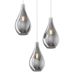 DROP 2.0 SOSPENSIONE ROTONDA 3 LUCI BIANCA CON DIFFUSORI A GOCCIA IN VETRO COLORATO DESIGN MODERNO Top Light Illuminazione - Cri 2