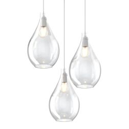 DROP 2.0 SOSPENSIONE ROTONDA 3 LUCI OTTONE CON DIFFUSORI A GOCCIA IN VETRO COLORATO DESIGN MODERNO Top Light Illuminazione - Cri 2