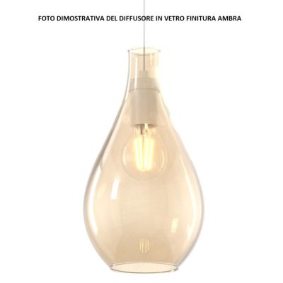 DROP 2.0 SOSPENSIONE ROTONDA 12 LUCI CROMO CON DIFFUSORI A GOCCIA IN VETRO COLORATO DESIGN MODERNO Top Light Illuminazione - Cri