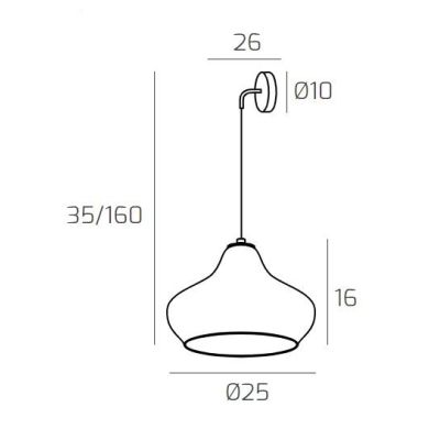 DRESS APPLIQUE MODERNA REGOLABILE IN ALTEZZA DI VETRO IN 3 COLORI LAMPADINA ATTACCO E27 Top Light Illuminazione - Cristalensi Sh