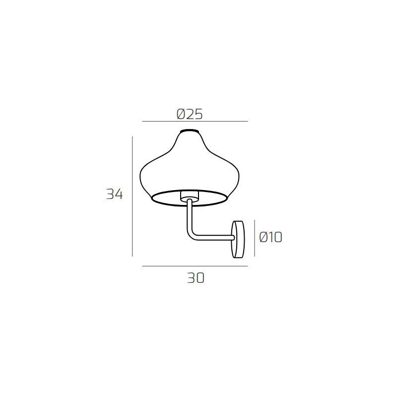 DRESS APPLIQUE MODERNA IN METALLO CON DIFFUSORE DI VETRO IN 3 COLORI LAMPADINA ATTACCO E27 Top Light Illuminazione - Cristalensi