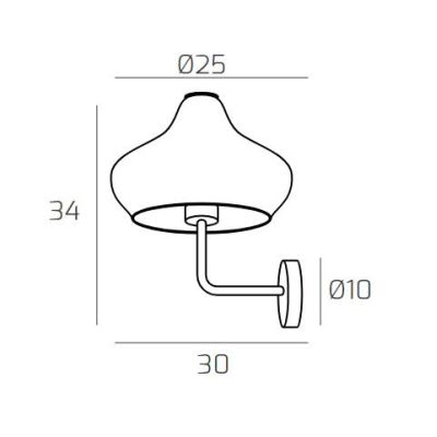 DRESS APPLIQUE MODERNA IN METALLO CON DIFFUSORE DI VETRO IN 3 COLORI LAMPADINA ATTACCO E27 Top Light Illuminazione - Cristalensi