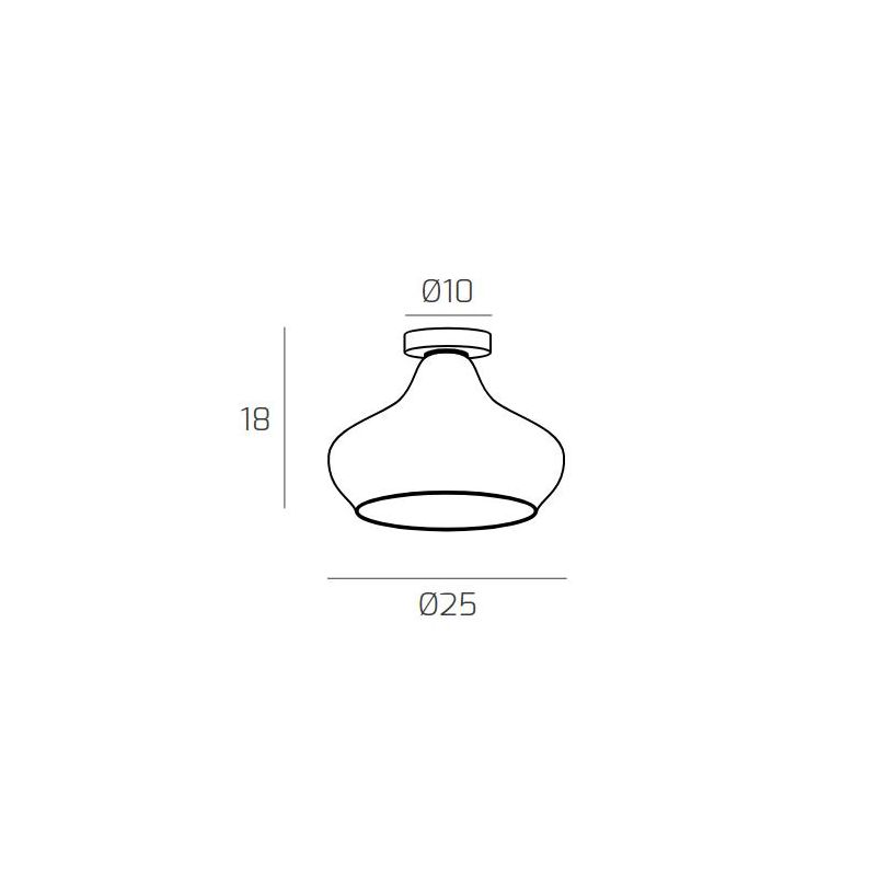 DRESS PLAFONIERA MODERNA BASE IN METALLO CON DIFFUSORE DI VETRO IN 3 COLORI LAMPADINA ATTACCO E27 Top Light Illuminazione - Cris