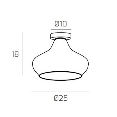 DRESS PLAFONIERA MODERNA BASE IN METALLO CON DIFFUSORE DI VETRO IN 3 COLORI LAMPADINA ATTACCO E27 Top Light Illuminazione - Cris