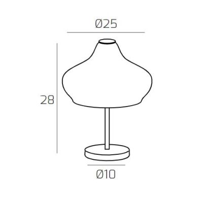 DRESS LAMPADA DA TAVOLO MODERNA IN METALLO CON DIFFUSORE DI VETRO IN 3 COLORI LAMPADINA ATTACCO E27 Top Light Illuminazione - Cr