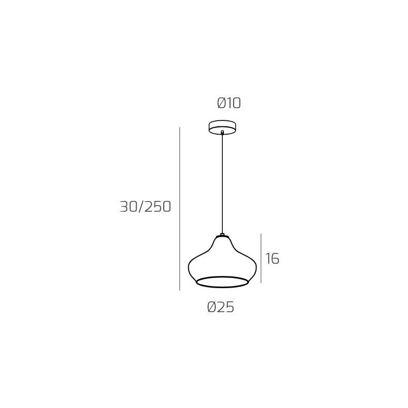 DRESS SOSPENSIONE SINGOLA D25 CM CON DIFFUSORE DI VETRO IN 3 COLORI LAMPADINA ATTACCO E27 MODERNA Top Light Illuminazione - Cris