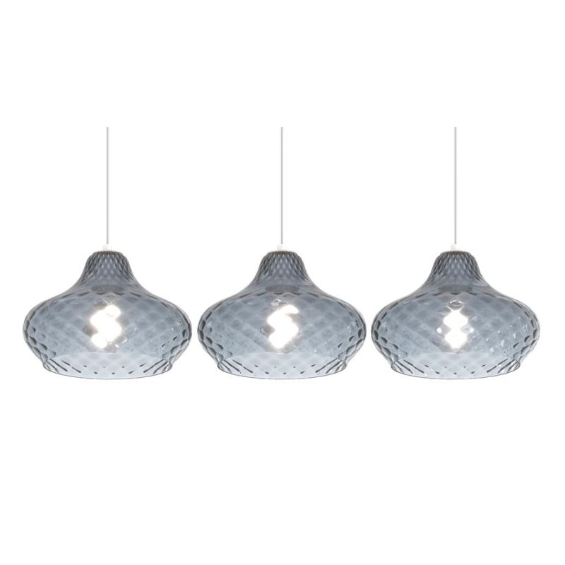 DRESS SOSPENSIONE 3 LUCI CON DIFFUSORI IN VETRO 3 COLORI LAMPADINE ATTACCO E27 MODERNA Top Light Illuminazione - Cristalensi Sho