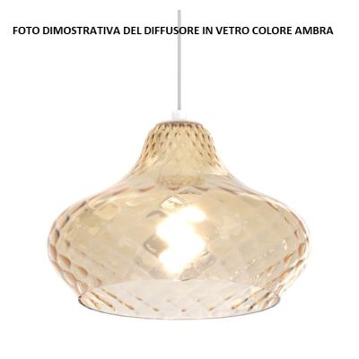 DRESS SOSPENSIONE 5 LUCI METALLO CROMO CON DIFFUSORI IN VETRO COLORATO LAMPADINE ATTACCO E27 MODERNA Top Light Illuminazione - C