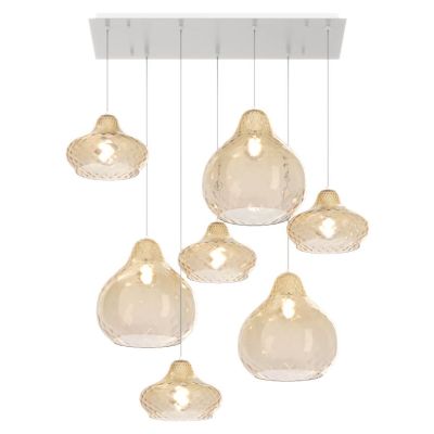 DRESS SOSPENSIONE 7 LUCI METALLO BIANCO CON DIFFUSORI IN VETRO COLORATO LAMPADINE ATTACCO E27 MODERNA Top Light Illuminazione -