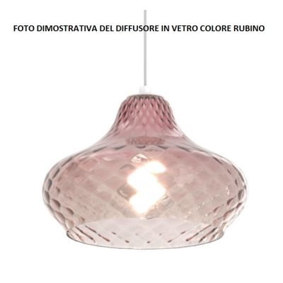 DRESS SOSPENSIONE 7 LUCI METALLO BIANCO CON DIFFUSORI IN VETRO COLORATO LAMPADINE ATTACCO E27 MODERNA Top Light Illuminazione -