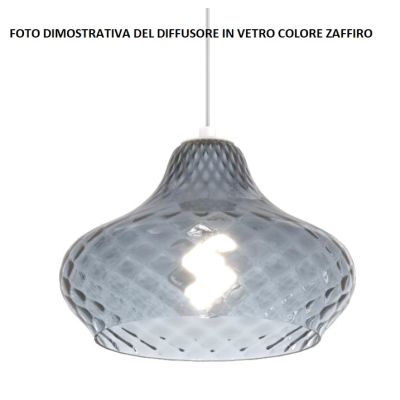 DRESS SOSPENSIONE ROTONDA 3 LUCI METALLO BIANCO CON DIFFUSORI IN VETRO COLORATO LAMPADINE ATTACCO E27 Top Light Illuminazione -