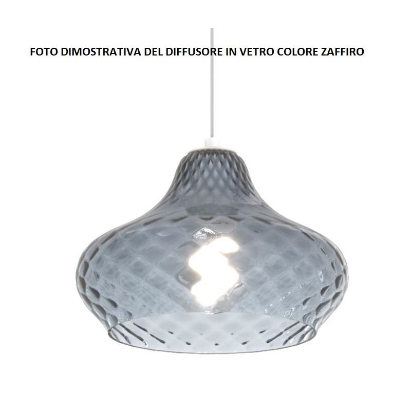 DRESS SOSPENSIONE ROTONDA 12 LUCI METALLO CROMO CON DIFFUSORI IN VETRO COLORATO LAMPADINE ATTACCO E27 Top Light Illuminazione -