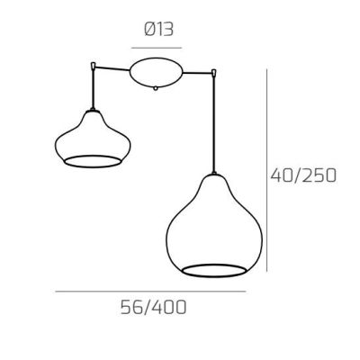 DRESS SOSPENSIONE 2 LUCI DECENTRATA METALLO BIANCO CON DIFFUSORI IN VETRO COLORATO LAMPADINE ATTACCO E27 Top Light Illuminazione