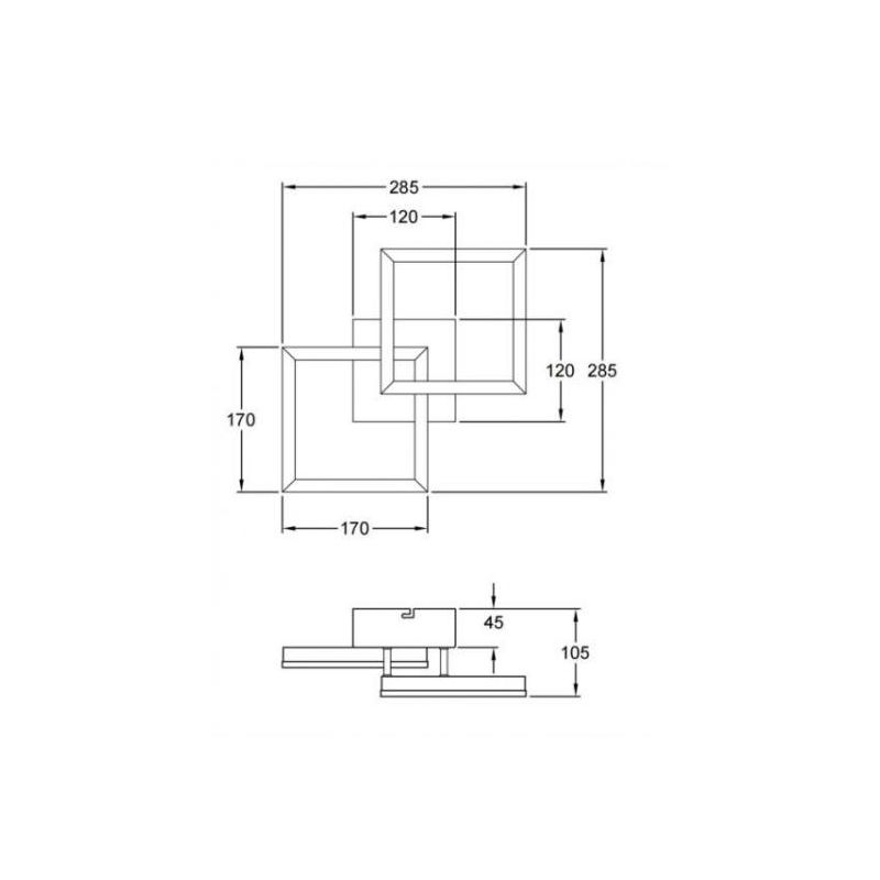 3394-28 BARD PLAFONIERA MODERNA CON DUE QUADRATI LUMINOSI LED 21W IN 5 COLORI DI FABAS LUCE Fabas Luce - Cristalensi Shop Online