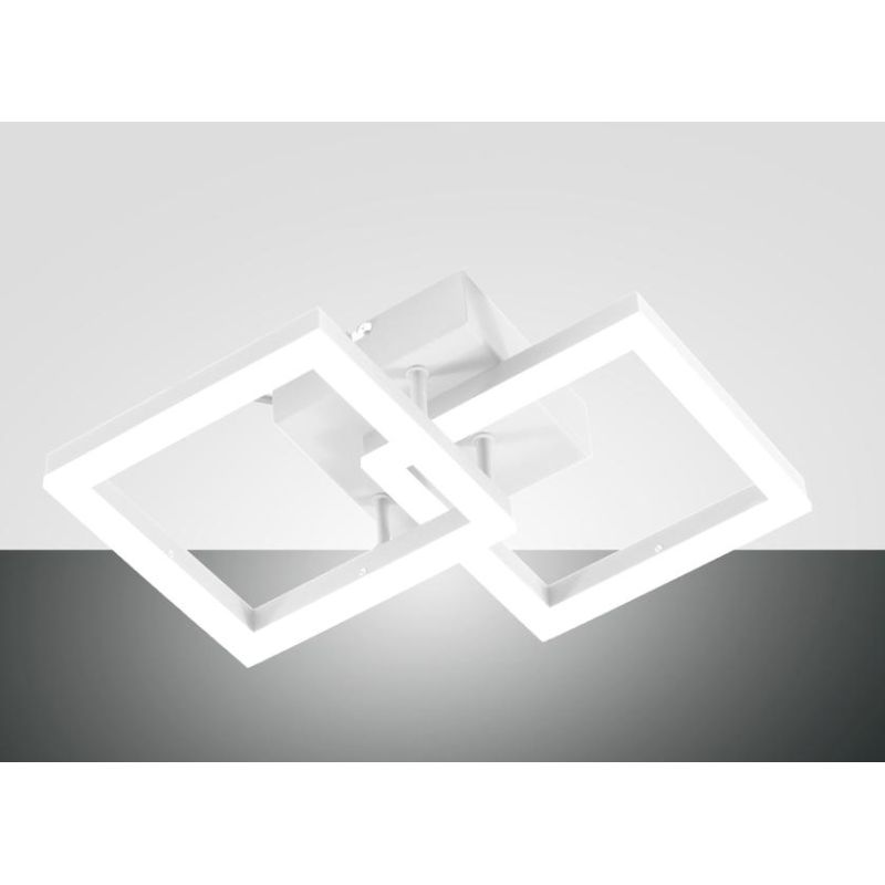 3394-28 BARD PLAFONIERA MODERNA CON DUE QUADRATI LUMINOSI LED 21W IN 5 COLORI DI FABAS LUCE Fabas Luce - Cristalensi Shop Online