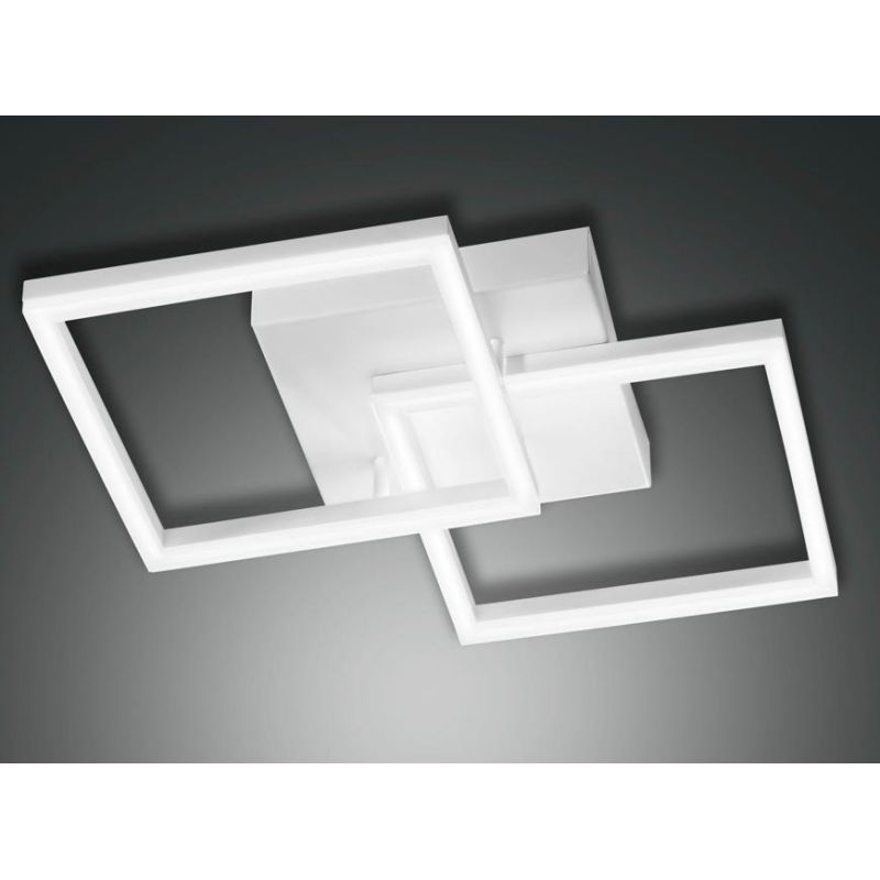 3394-22 BARD PLAFONIERA MODERNA 5 COLORI CON DUE QUADRATI LUMINOSI LED 39W DI FABAS LUCE Fabas Luce - Cristalensi Shop Online