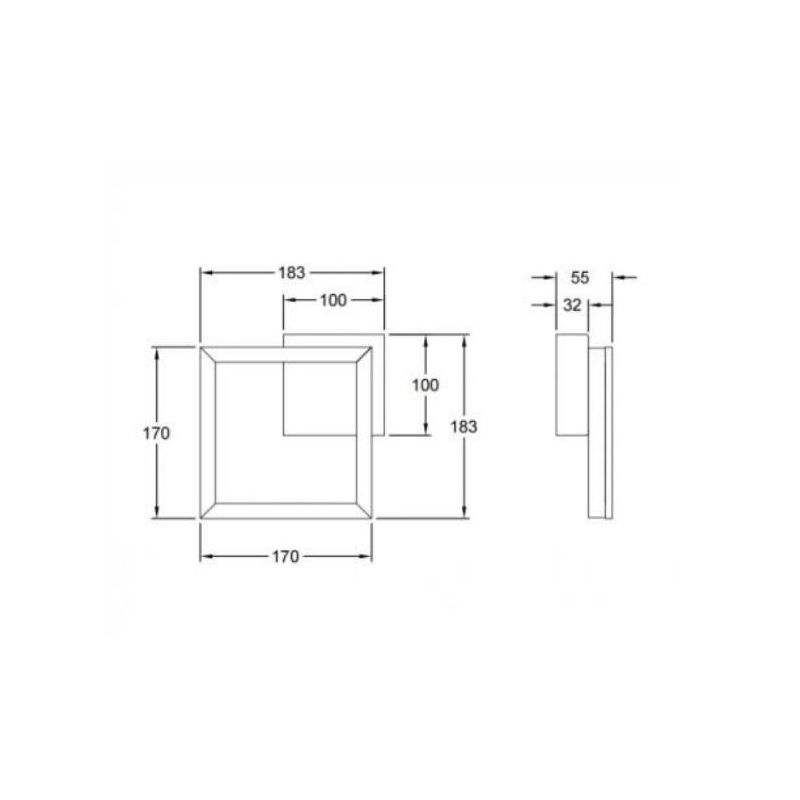 3394-24 BARD LAMPADA DA PARETE O SOFFITTO MODERNA DI FORMA QUADRATA LUMINOSO LED 11W IN 5 COLORI Fabas Luce - Cristalensi Shop O