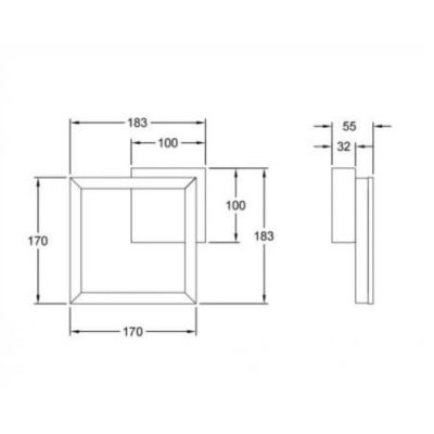 3394-24 BARD LAMPADA DA PARETE O SOFFITTO MODERNA DI FORMA QUADRATA LUMINOSO LED 11W IN 5 COLORI Fabas Luce - Cristalensi Shop O