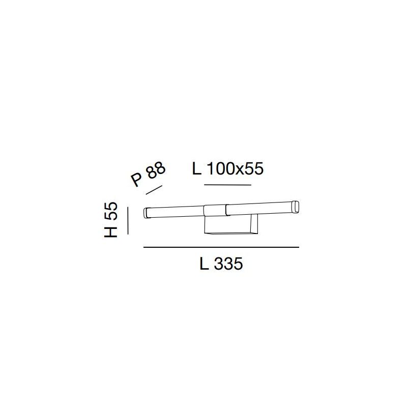 3720 AGO LAMPADA PER SPECCHIO DA BAGNO 2 MISURE IP44 LED INTEGRATO COLORI CROMO O NERO DI FABAS LUCE Fabas Luce - Cristalensi Sh