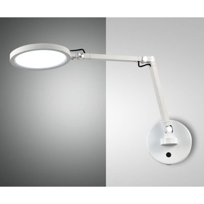 3551-21 REGINA APPLIQUE MODERNA BRACCIO ORIENTABILE IN METALLO NERO BIANCO ALLUMINIO DI FABAS LUCE Fabas Luce - Cristalensi Shop