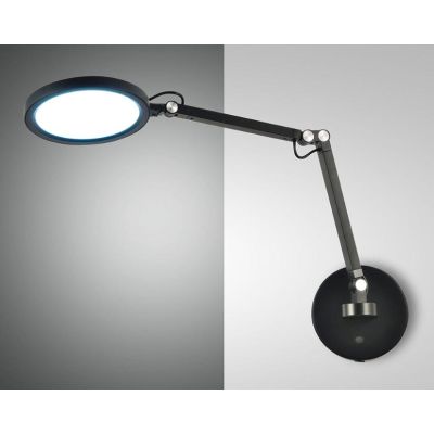3551-21 REGINA APPLIQUE MODERNA BRACCIO ORIENTABILE IN METALLO NERO BIANCO ALLUMINIO DI FABAS LUCE Fabas Luce - Cristalensi Shop