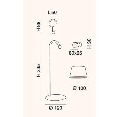 3742-71 ARMANDA LAMPADA PORTABILE MULTIFUNZIONE IP54 CON BATTERIA RICARICABILE NERO,BIANCO O CORTEN Fabas Luce - Cristalensi Sho
