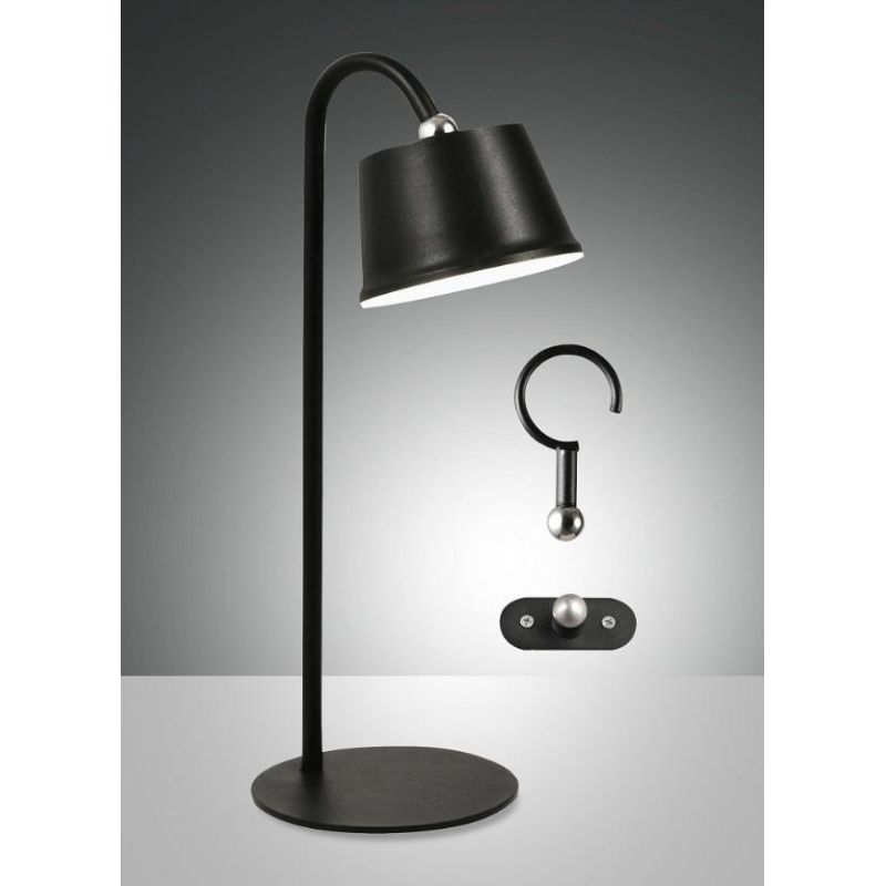 3742-71 ARMANDA LAMPADA PORTABILE MULTIFUNZIONE IP54 CON BATTERIA RICARICABILE NERO,BIANCO O CORTEN Fabas Luce - Cristalensi Sho