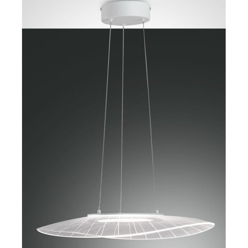 3625-40 VELA LAMPADARIO A SOSPENSIONE DESIGN MODERNO BIANCO LED 24W DI FABAS LUCE Fabas Luce - Cristalensi Shop Online