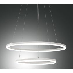 3508-45 GIOTTO SOSPENSIONE MODERNA A DOPPIO ANELLO LED INTEGRATO 52W BIANCO O NERO DELLA FABAS LUCE Fabas Luce - Cristalensi Sho