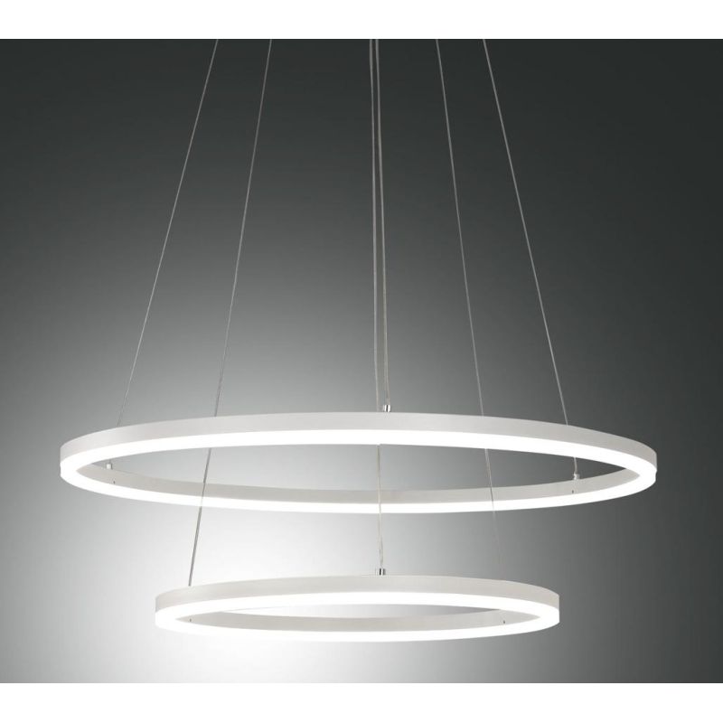 3508-45 GIOTTO SOSPENSIONE MODERNA A DOPPIO ANELLO LED INTEGRATO 52W BIANCO O NERO DELLA FABAS LUCE Fabas Luce - Cristalensi Sho