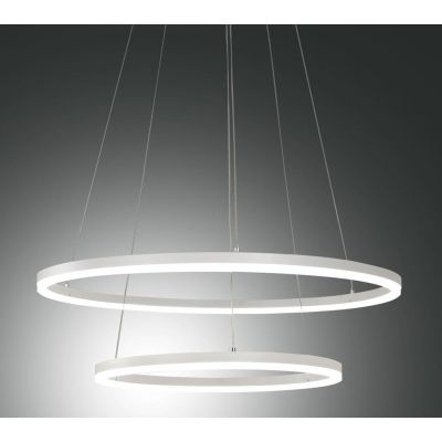 3508-45 GIOTTO SOSPENSIONE MODERNA A DOPPIO ANELLO LED INTEGRATO 52W BIANCO O NERO DELLA FABAS LUCE Fabas Luce - Cristalensi Sho