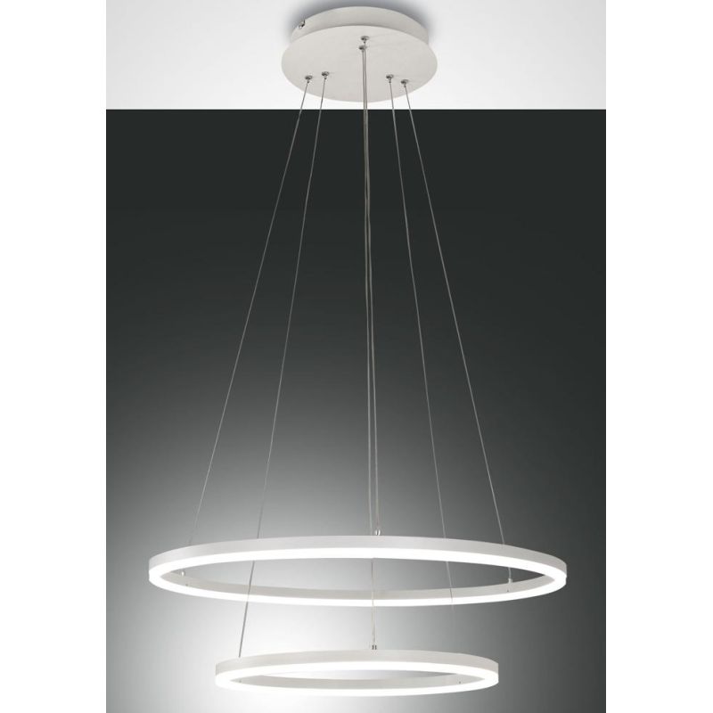 3508-45 GIOTTO SOSPENSIONE MODERNA A DOPPIO ANELLO LED INTEGRATO 52W BIANCO O NERO DELLA FABAS LUCE Fabas Luce - Cristalensi Sho