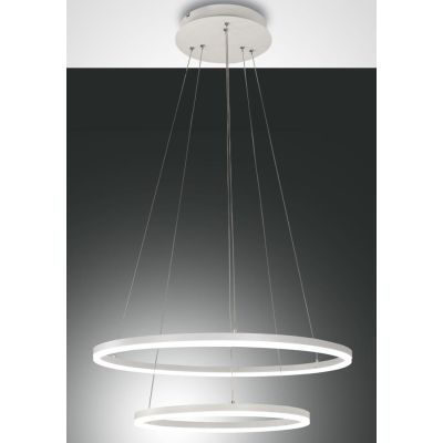 3508-45 GIOTTO SOSPENSIONE MODERNA A DOPPIO ANELLO LED INTEGRATO 52W BIANCO O NERO DELLA FABAS LUCE Fabas Luce - Cristalensi Sho