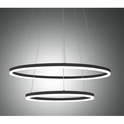 3508-45 GIOTTO SOSPENSIONE MODERNA A DOPPIO ANELLO LED INTEGRATO 52W BIANCO O NERO DELLA FABAS LUCE Fabas Luce - Cristalensi Sho