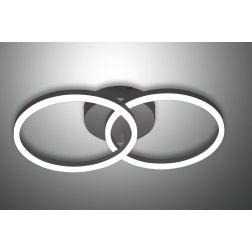 3508-22 GIOTTO PLAFONIERA CON DUE CERCHI LUMINOSI A LED INTEGRATO 36W DIMMERABILE NERO O BIANCO Fabas Luce - Cristalensi Shop On 2