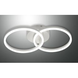 3508-22 GIOTTO PLAFONIERA CON DUE CERCHI LUMINOSI A LED INTEGRATO 36W DIMMERABILE NERO O BIANCO Fabas Luce - Cristalensi Shop On