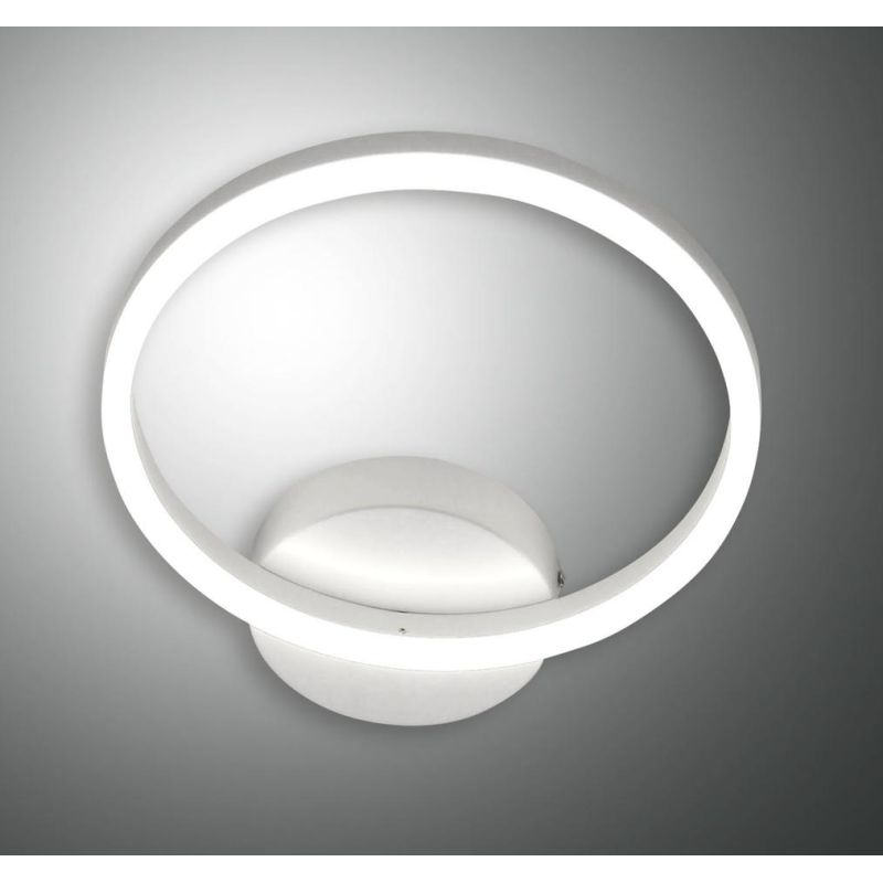 3508-21 GIOTTO APPLIQUE MODERNA AD ANELLO CON LED INTEGRATO 18W BIANCA O NERA DIMMERABILE Fabas Luce - Cristalensi Shop Online