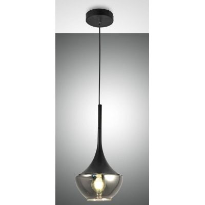 3623-41 APOLLO LAMPADARIO A SOSPENSIONE IN VETRO AD UNA SOLA LUCE NERO BIANCO OTTONE DI FABAS LUCE Fabas Luce - Cristalensi Shop