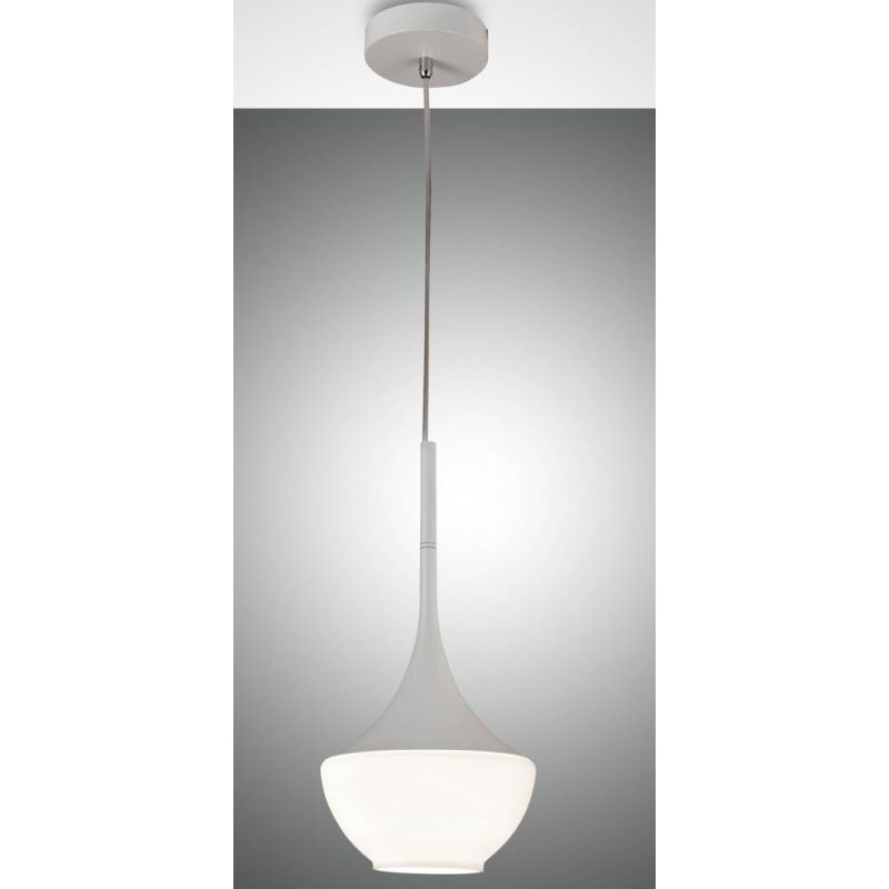 3623-41 APOLLO LAMPADARIO A SOSPENSIONE IN VETRO AD UNA SOLA LUCE NERO BIANCO OTTONE DI FABAS LUCE Fabas Luce - Cristalensi Shop