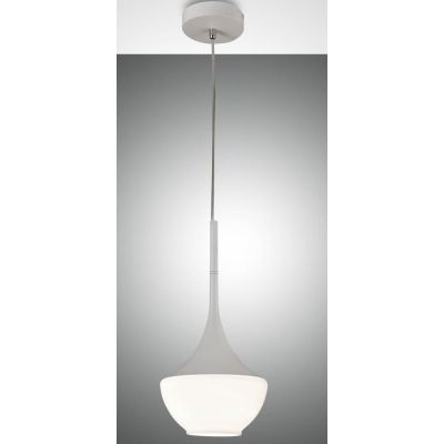 3623-41 APOLLO LAMPADARIO A SOSPENSIONE IN VETRO AD UNA SOLA LUCE NERO BIANCO OTTONE DI FABAS LUCE Fabas Luce - Cristalensi Shop