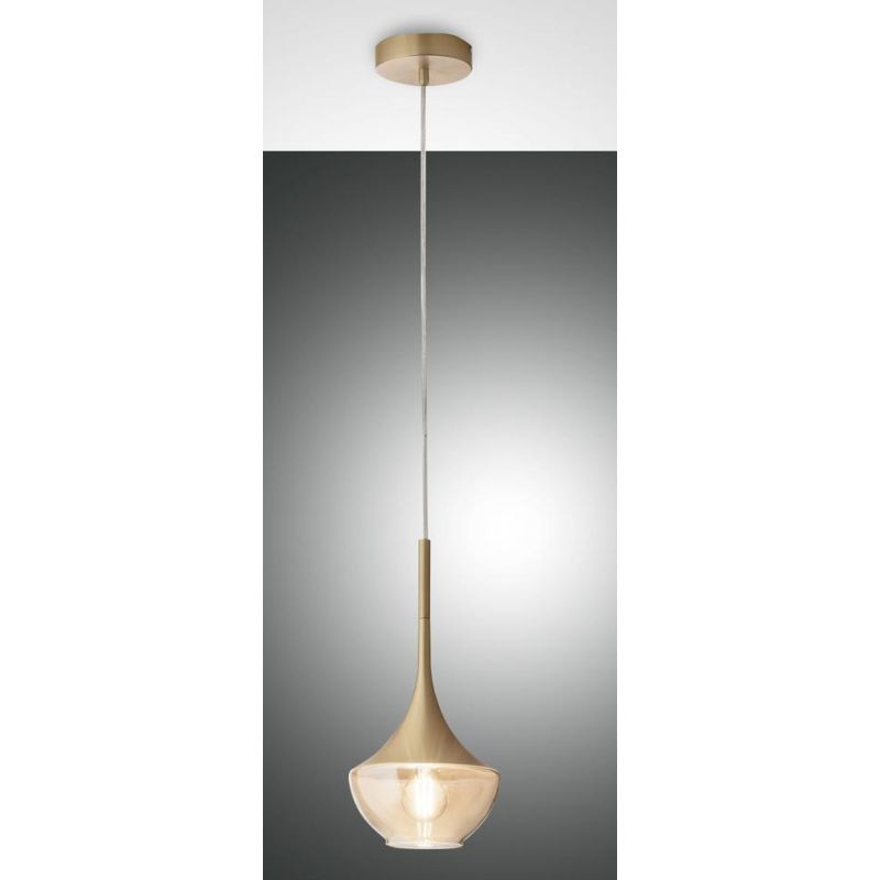 3623-41 APOLLO LAMPADARIO A SOSPENSIONE IN VETRO AD UNA SOLA LUCE NERO BIANCO OTTONE DI FABAS LUCE Fabas Luce - Cristalensi Shop