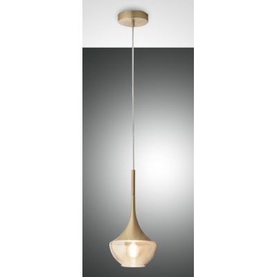 3623-41 APOLLO LAMPADARIO A SOSPENSIONE IN VETRO AD UNA SOLA LUCE NERO BIANCO OTTONE DI FABAS LUCE Fabas Luce - Cristalensi Shop