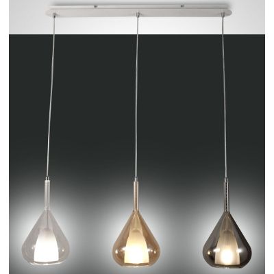 3481-48 LILA LAMPADARIO A SOSPENSIONE A BINARIO IN VETRO CON 3 PUNTI LUCE DELLA FABAS LUCE Fabas Luce - Cristalensi Shop Online