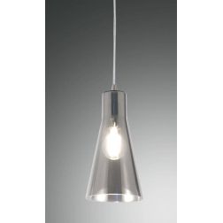 3596-40 DAFNE LAMPADARIO A SOSPENSIONE MODERNA IN VETRO CON UNA SOLA LUCE AMBRA FUME DI FABAS LUCE Fabas Luce - Cristalensi Shop 2